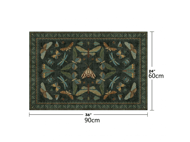  Tapis d'entrée 60 x 90 cm, vert foncé, petit tapis décoratif pour cuisine, lavable, antidérapant et antitache  - Conforama B