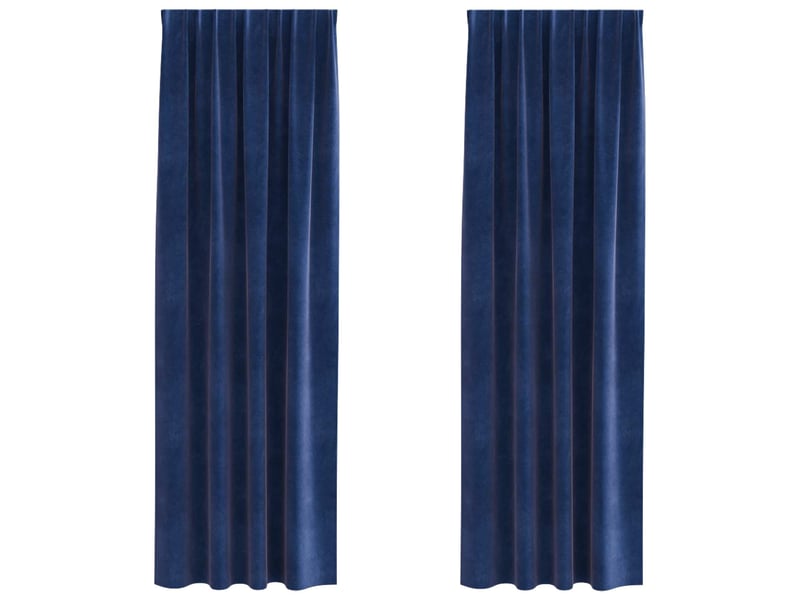  Lot de 2 rideaux, rideaux de fenêtre bleu foncé 140 x 225 cm velours cf43991  - Conforama A