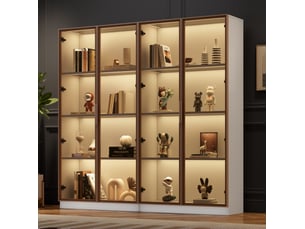 Vitrine coloris blanc 3 étagère(s) <strong>MODENVIE</strong> <strong></strong> - 80 cmx160 cm