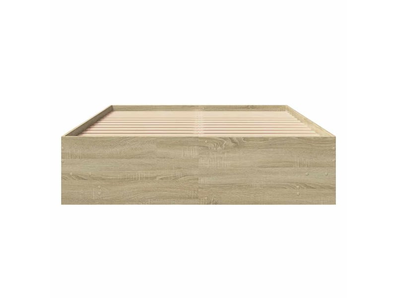  Lit double- lit adulte -  cadre de lit sans matelas chêne sonoma 135x190 cm  - Conforama D