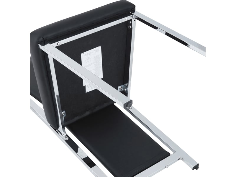  Lot de 4 chaises de salle à manger 44x42,7x109 cm métal et polyuréthane (pu) noir et argenté  - Conforama D