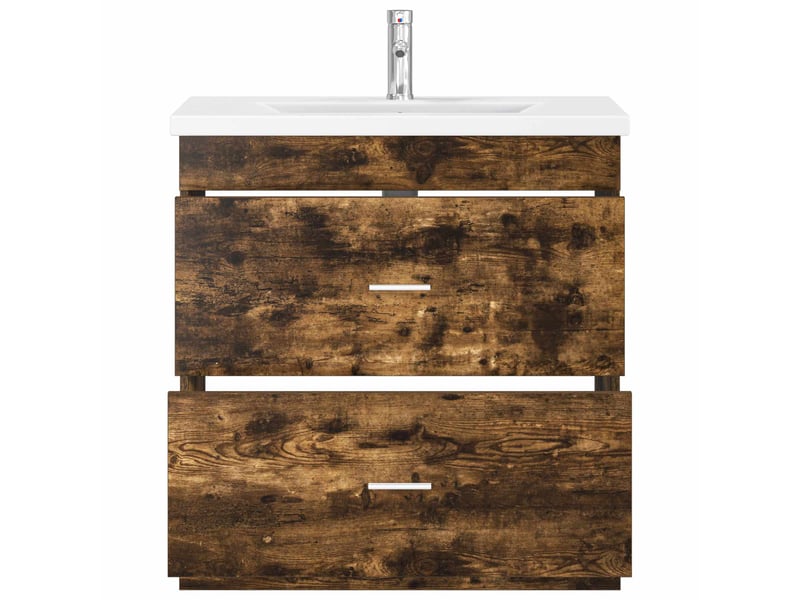  Ensemble de mobilier de salle de bain chêne fumé shl1061  - Conforama C