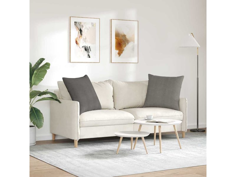  Lot de 2 coussins de canapé, coussins décoratifs gris clair 80 x 80 cm cf59079  - Conforama D