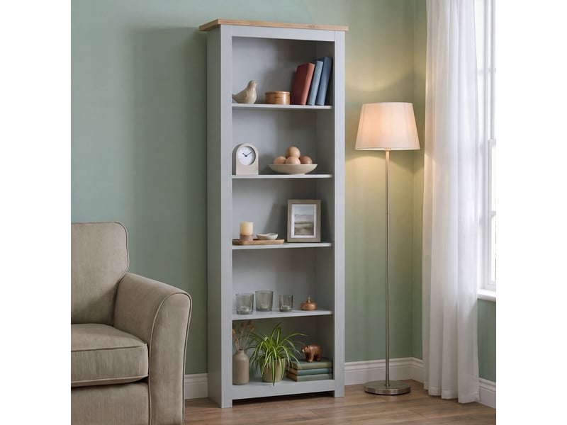  Bibliothèque arlington, étagère autoportante, rangement, salon, 175x60x24cm, 5 niveaux, gris 3331277 - Conforama B