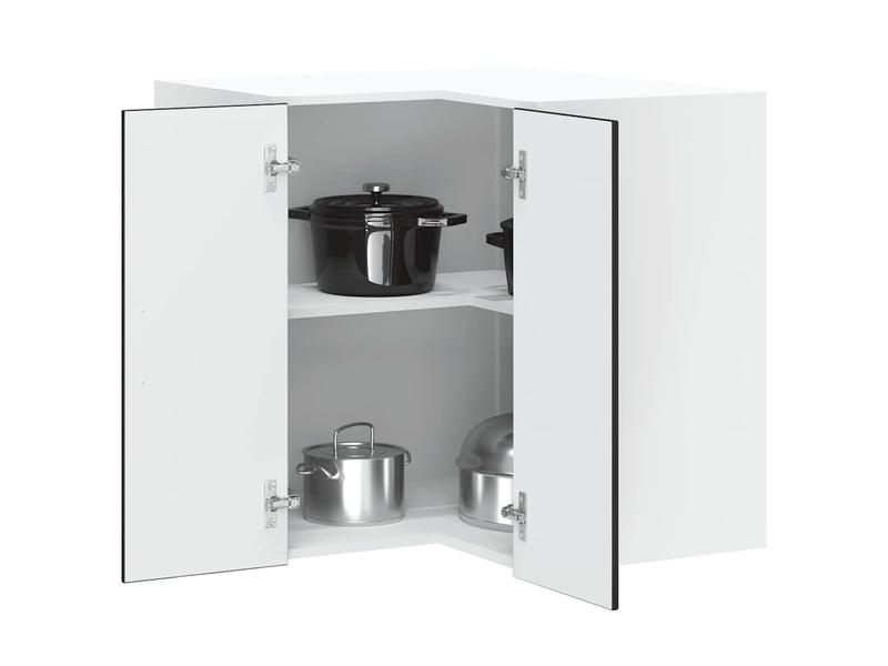 Armoire d'angle murale de cuisine lucca noir bois d'ingénierie - Conforama B