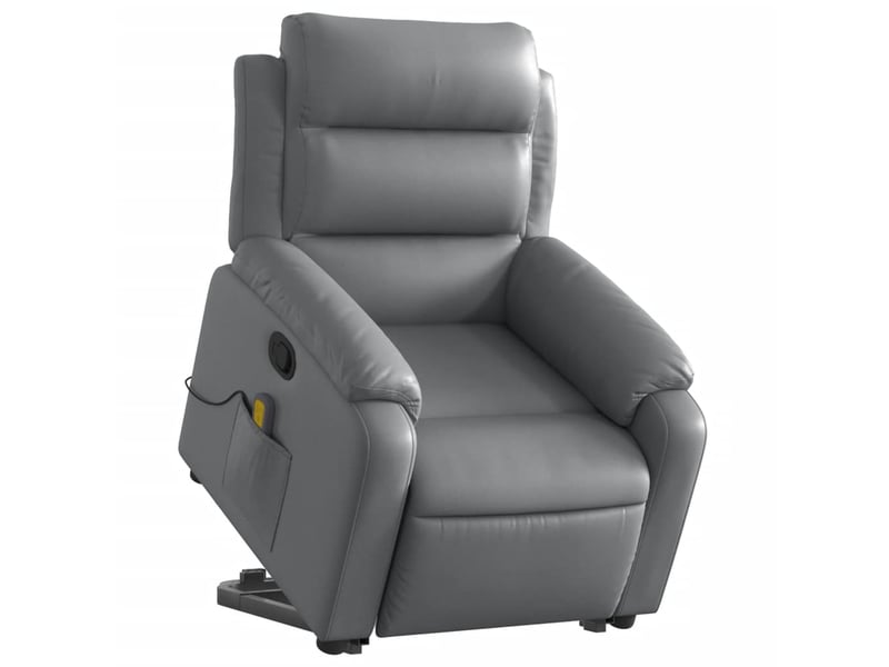 Fauteuil de bureau, fauteuil inclinable de massage gris similicuir - Conforama C