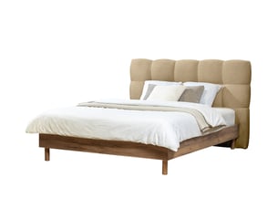 Lit 2 places 140x190 cm BOBOCHIC  KUMO coloris beige