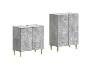 Ensemble de 2 meubles de salle de bain delft gris béton cf63120