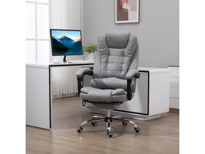  Fauteuil de bureau avec fonction massage, fauteuil de bureau ergonomique inclinable et chauffant, télécommande, gris  - Conforama C
