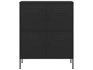 Armoire de rangement moderne avec 2 étagères réglables 80 x 35 x 101,5 cm en acier noir 02_0046833