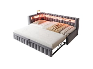 Lit gigogne 90x200 cm    coloris gris