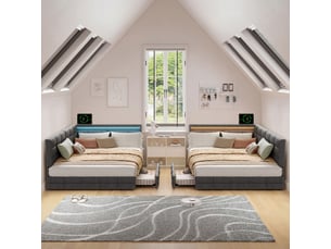 Lit 2 places 140x190 cm <strong>BRILVERDE </strong>  <strong></strong> coloris gris