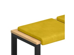 Lot de 2 coussins de banc, coussins d'assise, coussins pour chaisecanapé velours jaune profondeur 35 cm cf52541