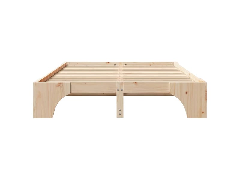  Lit double- lit adulte -  cadre de lit naturel 140 x 200 cm pin massif  - Conforama D