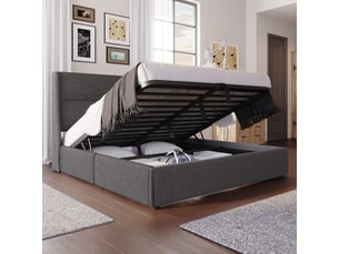Lit coffre 180x200 cm SOGEU   coloris gris