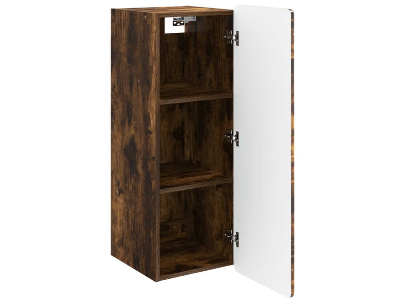  Armoire murale salon, meuble de rangement chêne fumé 33 x 34,5 x 94 cm bois d'ingénierie  - Conforama C