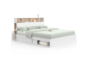 Lit 2 places 180x200 cm <strong>ID MARKET</strong>  <strong></strong> coloris blanc