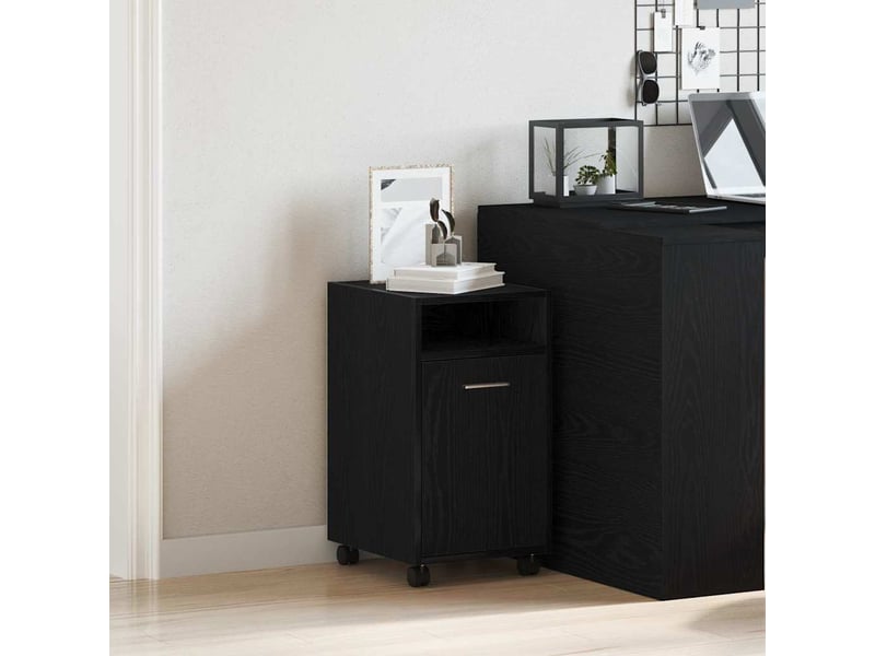 Meuble de rangemenrt, armoire latéral sur roulettes 33 x 38 x 60 cm bois d'ingénierie - Conforama B