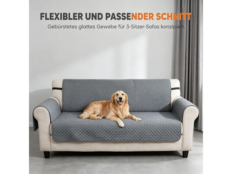  Housse de protection canapé 3 places imperméable antidérapante avec poches de rangement  - Conforama B
