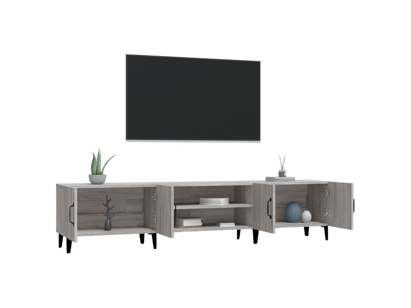  Meuble tv - banc tv - meuble de rangement sonoma gris 180x31,5x40 cm bois d'ingénierie  - Conforama E
