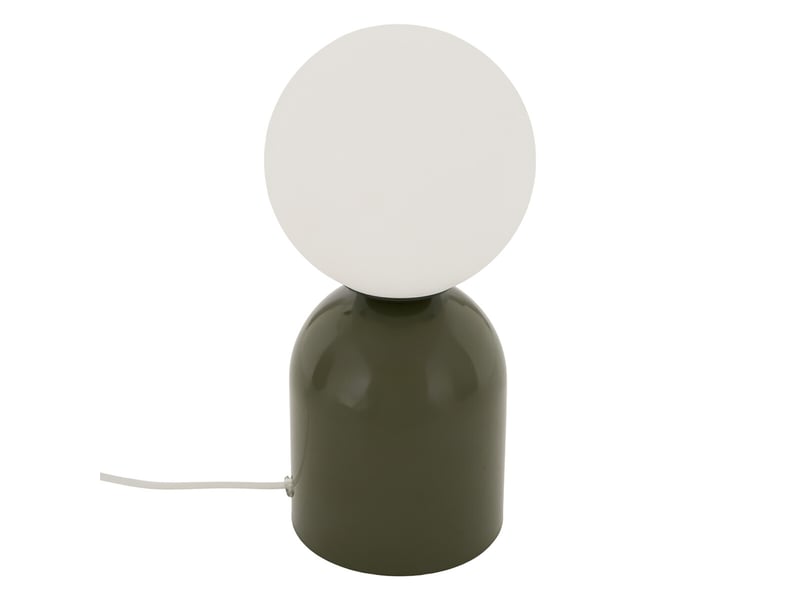  Lampe à poser avec globe opalin et base en acier 10x23 cm  - Conforama A
