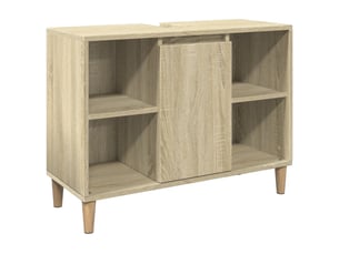 Meuble salle de bain rangement, commode chêne sonoma 80x33x60cm bois d'ingénierie shl5863