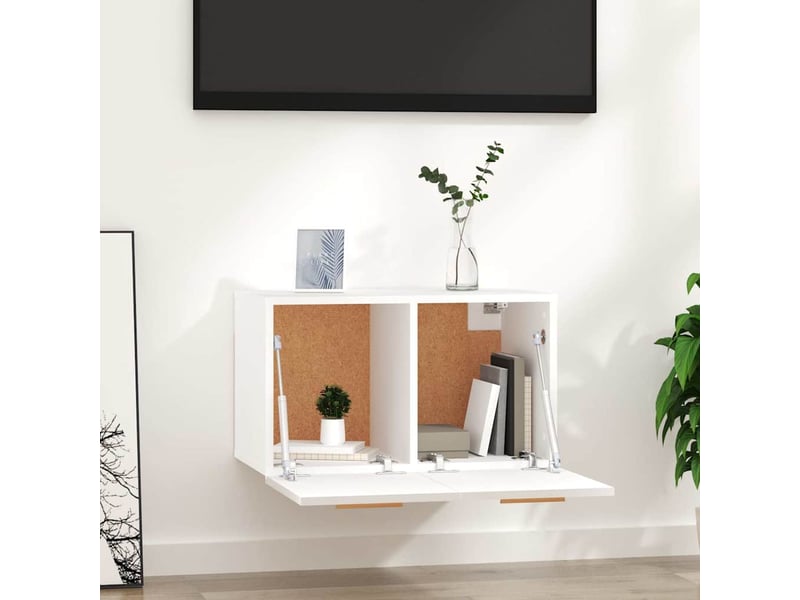  Armoire murale salon, meuble de rangement blanc 60x36,5x35 cm bois d'ingénierie shl333  - Conforama C