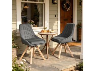 Lot de 2 chaises de salle à manger pivotantes 360° en velours gris foncé