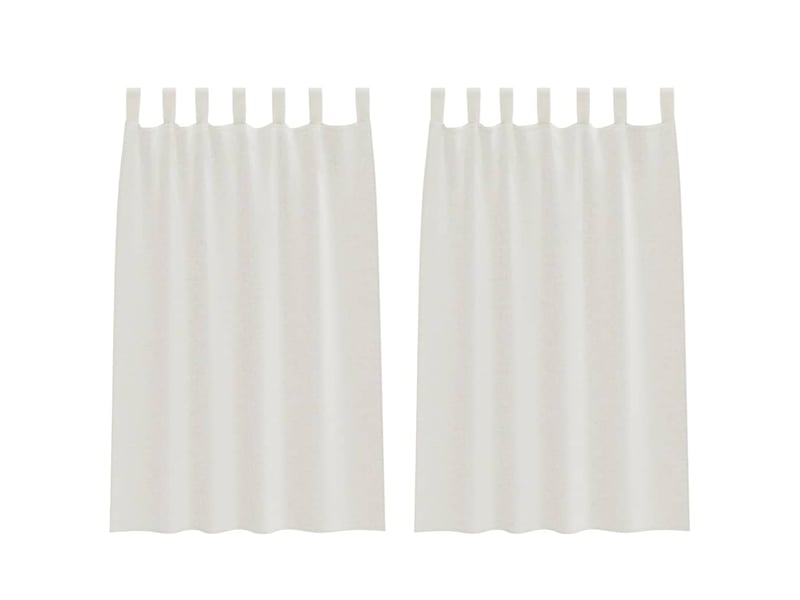  Lot de 2 rideaux en voile, voilage crème 175 x 140 cm polyester cf43896  - Conforama A