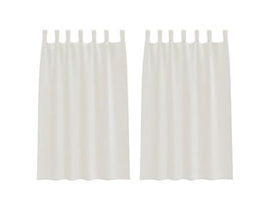 Lot de 2 rideaux en voile, voilage crème 175 x 140 cm polyester cf43896