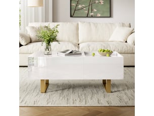 Table basse rectangulaire coloris blanc <strong></strong> <strong></strong> - 50 cmx100 cm