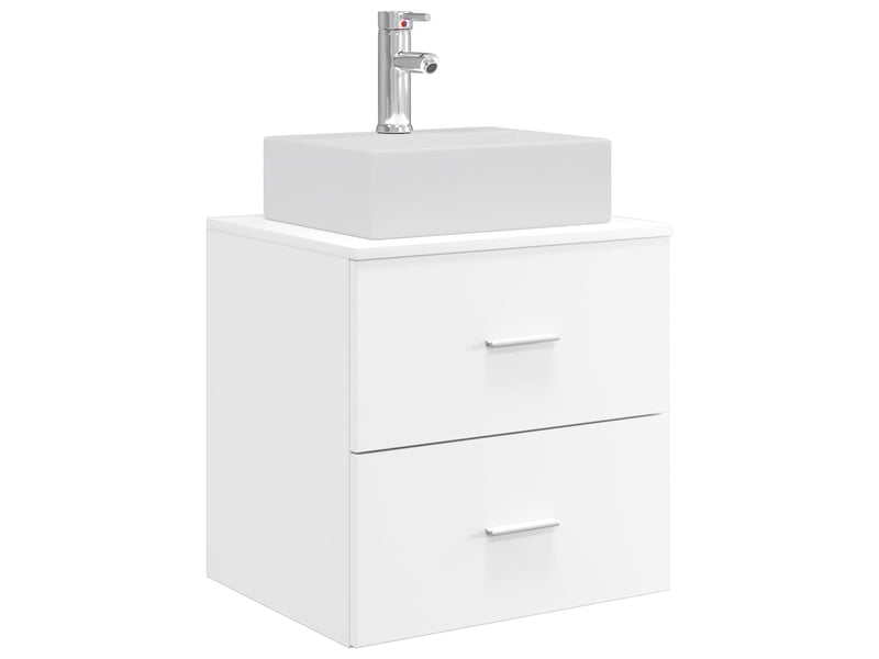 Vanité de lavabo mural, meuble de rangement blanc 49.5x41x62.5 cm shl241  - Conforama A