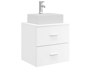 Vanité de lavabo mural, meuble de rangement blanc 49.5x41x62.5 cm shl241