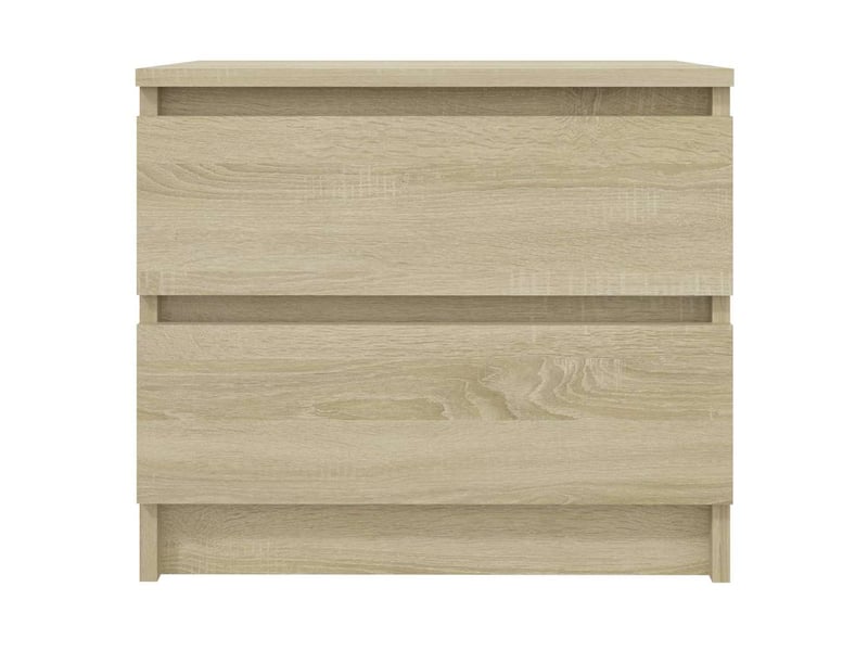  Lot de 2 tables de chevet - cabinet de chevet - table de nuit chêne sonoma 50x39x43,5cm bois ingénierie  - Conforama C
