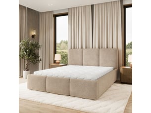 Lit coffre 160x200 cm <strong>MASSENO</strong> <strong></strong> coloris beige