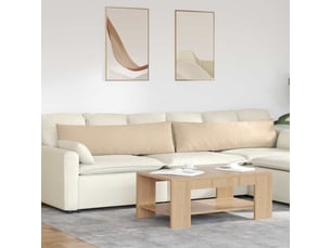 Lot de 2 coussins de canapé, coussins décoratifs tissu crème 145 x 40 cm cf58808