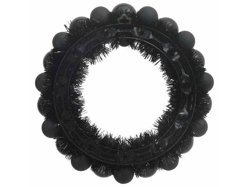  Couronnes de boules de noël 2 pcs noir 33 x 33 x 7 cm  - Conforama E