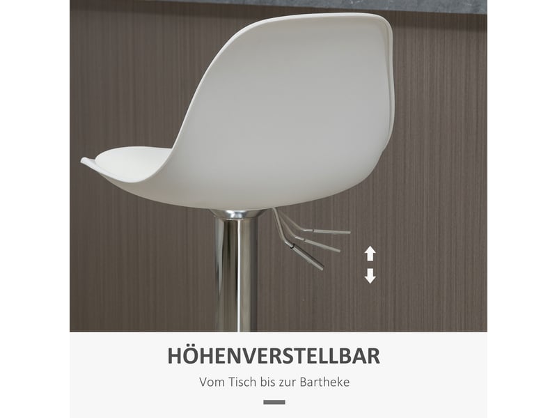 Tabourets de bar lot de 2 pivotants réglables en hauteur - lpospi - dossier et repose-pieds, simili cuir blanc 42×38×82-104 cm  - Conforama E