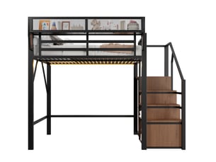 Lit mezzanine 140x200 cm <strong></strong>  <strong></strong> coloris noir