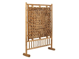 Paravent rondins en bois amaury 180cm naturel