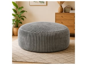 Fauteuil simple - 143x55cm - fauteuil pouf géant poire en mousse mémoire et tissu corduroy doux - gris