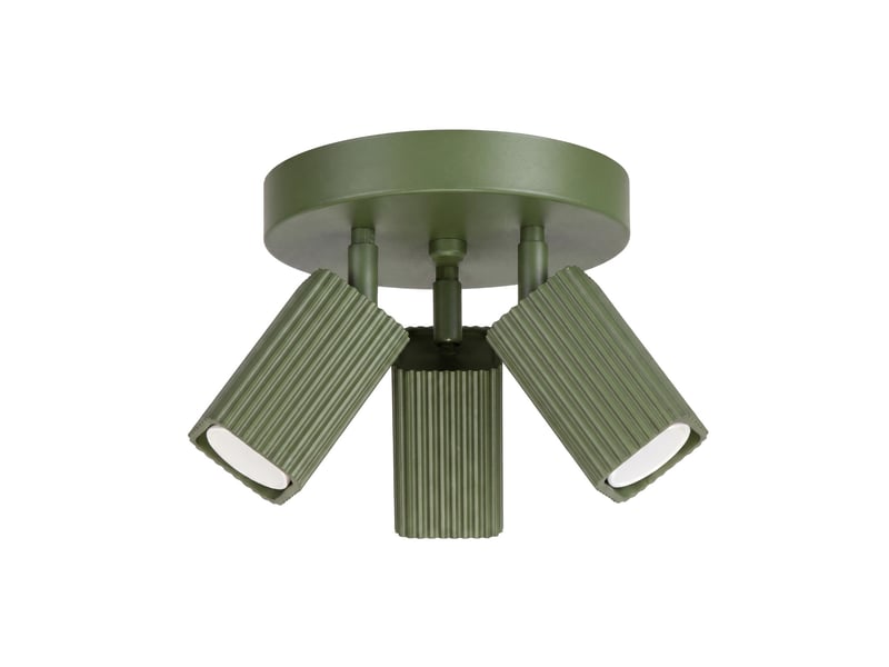  Plafonnier rayo 3p vert olive aluminium moderne 18x20x20cm SL.3180 - Conforama A