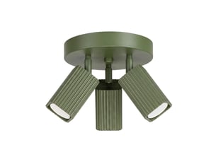 Plafonnier rayo 3p vert olive aluminium moderne 18x20x20cm