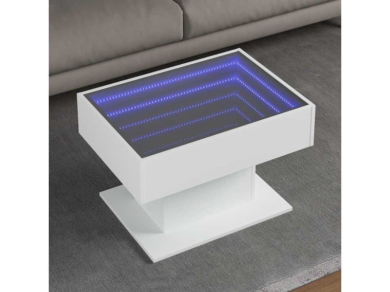  Table basse - table de salon - table à thé avec led blanc 70x50x45 cm bois d'ingénierie  - Conforama B