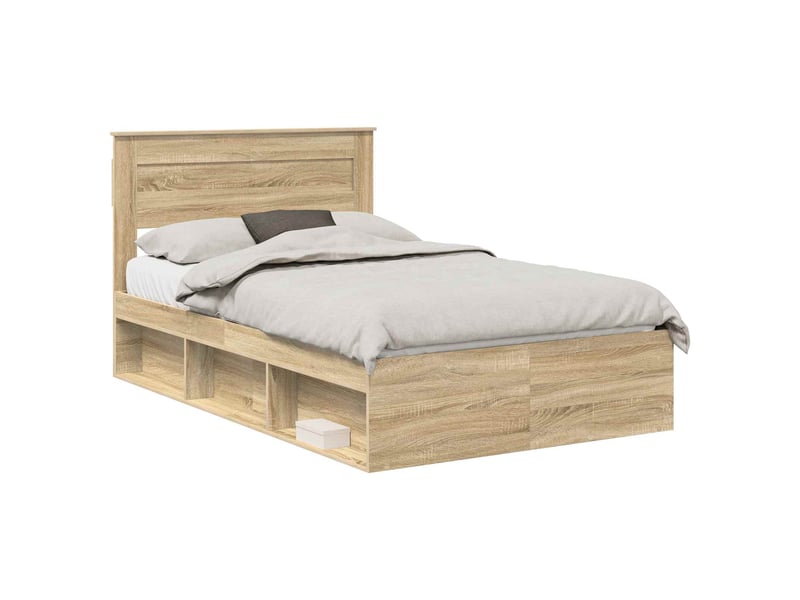 Lit double- lit adulte - cadre de lit sonoma 120 x 190 cm bois de pin massif - Conforama A