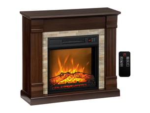 Cheminée électrique avec étagère, effet flamme 3d, 1800 w, marron, 80 cm