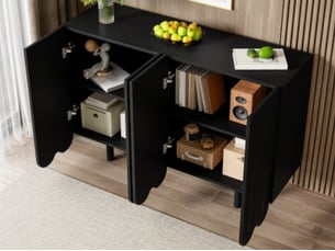 Buffet 4 porte(s) 0 tiroir(s) <strong>BGSRYAO</strong> <strong></strong> - 120 cm coloris noir