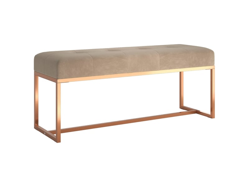  Banc d'entrée, banc d'intérieur beige 110x36x45 cm velours  - Conforama A