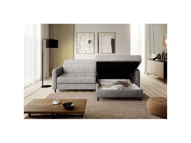  Canapé d'angle collection goumsi coloris gris foncé  - Conforama D