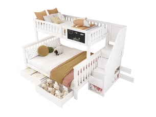 Lit superposé 90x200 cm OKWISH   coloris blanc